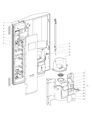 Pièces détachées 7300 Instant - Porte, côté intérieur - 2 - K3842X00 - Wittenborg 