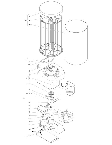 Pièces détachées 7300 Instant - Distributeur de gobelets - 3 - K3842X00 - Wittenborg 