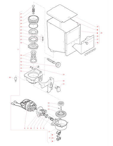 Pièces détachées 7300 Espresso - 230V 50Hz - Moulin à café - 8 - C0472X00 - Wittenborg 