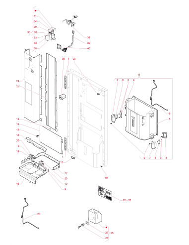 Pièces détachées 9100 Espresso - Fresh Brew - Instant - 220V 50Hz - Porte, côté intérieur - 2 - K0502X00 - Wittenborg 