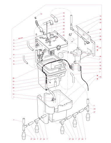 Pièces détachées 9100 Espresso - Fresh Brew - Instant - 220V 50Hz - Circuit hydraulique (Version Instant) - 6 - K0502X01 - Witte