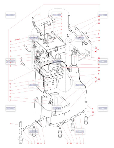 Pièces détachées 9100 Espresso - Fresh Brew - Instant - 220V 50Hz - Circuit hydraulique (Version Instant) - 6 - K0502X02 - Witte