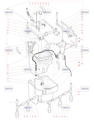 Pièces détachées 9100 Espresso - Fresh Brew - Instant - 220V 50Hz - Circuit hydraulique (Version Instant) - 7 - K0502X03 - Witte