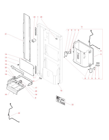 Pièces détachées 9100 Espresso - Fresh Brew - 120V 60Hz - Porte, côté intérieur - 2 - K0512X00 - Wittenborg 