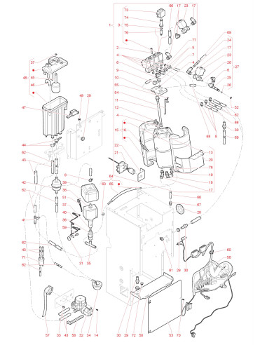 Pièces détachées 9100 Espresso - Fresh Brew - 120V 60Hz - Circuit hydraulique - 5 - K0512X00 - Wittenborg 