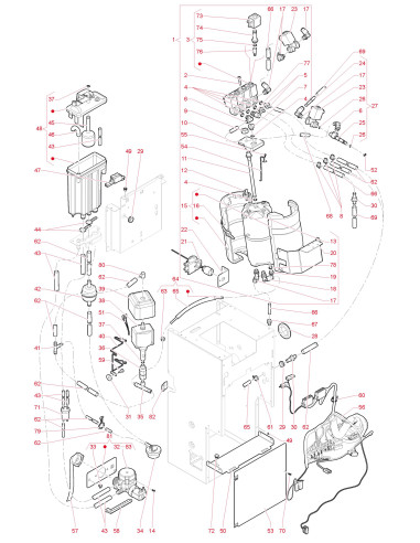 Pièces détachées 9100 Espresso - Fresh Brew - 120V 60Hz - Circuit hydraulique - 5 - K0512X01 - Wittenborg 