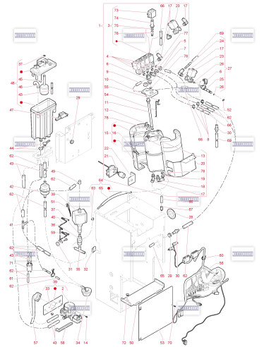 Pièces détachées 9100 Espresso - Fresh Brew - 120V 60Hz - Circuit hydraulique - 5 - K0512X02 - Wittenborg 