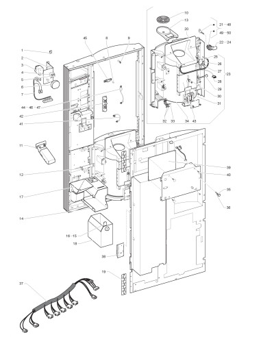 Pièces détachées 7100 Plus Espresso 220V 50Hz - Porte, côte intérieur - 2 - C0412X00 - Wittenborg 