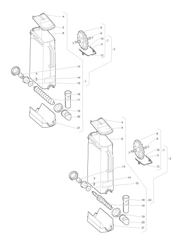 Pièces détachées 7100 Plus Espresso 220V 50Hz - Recipients - 8 - C0412X00 - Wittenborg 