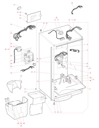 Pièces détachées 7100 Plus Espresso 220V 50Hz - Meuble et parties électriques - 3 - C0412X01 - Wittenborg 