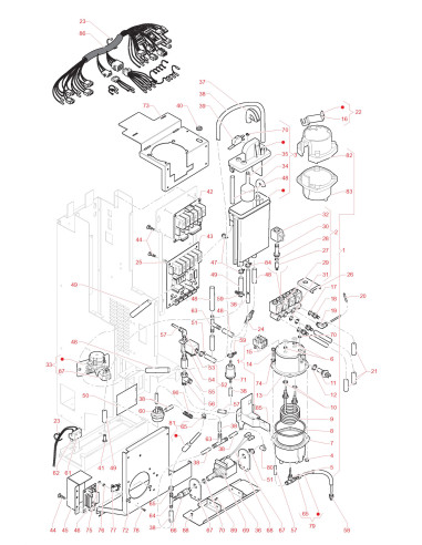 Pièces détachées 7100 Plus Espresso 220V 50Hz - Circuit hydraulique - version Expresso - 4 - C0412X01 - Wittenborg 