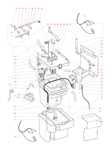 Pièces détachées 7100 Plus Espresso 220V 50Hz - Circuit hydraulique - version Instant - 5 - C0412X01 - Wittenborg 