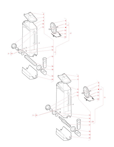 Pièces détachées 7100 Plus Espresso 220V 50Hz - Recipients - 9 - C0412X01 - Wittenborg 