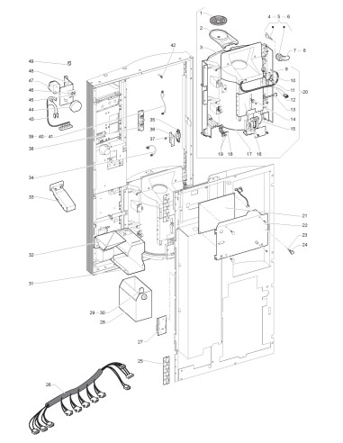 Pièces détachées 7100 Plus Fresh Brew 230V 50Hz - Porte, côte intérieur - 2 - C0422X00 - Wittenborg 