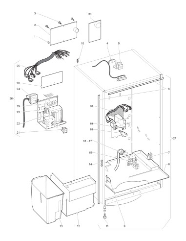 Pièces détachées 7100 Plus Fresh Brew 230V 50Hz - Meuble et parties électriques - 3 - C0422X00 - Wittenborg 