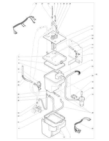 Pièces détachées 7100 Plus Fresh Brew 230V 50Hz - Circuit hydraulique - 4 - C0422X00 - Wittenborg 