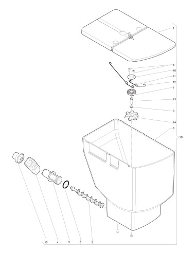 Pièces détachées 7100 Plus Fresh Brew 230V 50Hz - Récipient Fresh Brew - 5 - C0422X00 - Wittenborg 