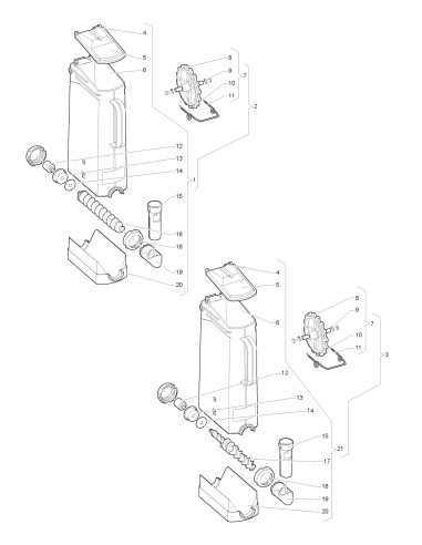 Pièces détachées 7100 Plus Fresh Brew 230V 50Hz - Récipient ingrédients - 8 - C0422X00 - Wittenborg 