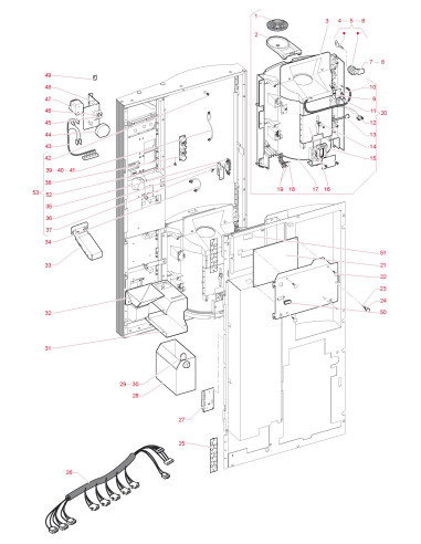 Pièces détachées 7100 Plus Fresh Brew 230V 50Hz - Porte, côte intérieur - 2 - C0422X01 - Wittenborg 