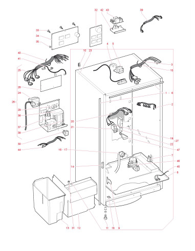 Pièces détachées 7100 Plus Fresh Brew 230V 50Hz - Meuble et parties électriques - 3 - C0422X01 - Wittenborg 