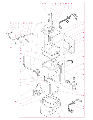 Pièces détachées 7100 Plus Fresh Brew 230V 50Hz - Circuit hydraulique - 4 - C0422X01 - Wittenborg 