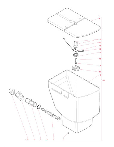 Pièces détachées 7100 Plus Fresh Brew 230V 50Hz - Récipient Fresh Brew - 5 - C0422X01 - Wittenborg 