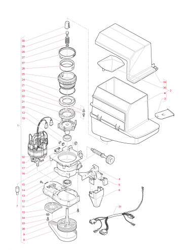 Pièces détachées 7100 Plus Fresh Brew 230V 50Hz - Moulin à café - 9 - C0422X01 - Wittenborg 