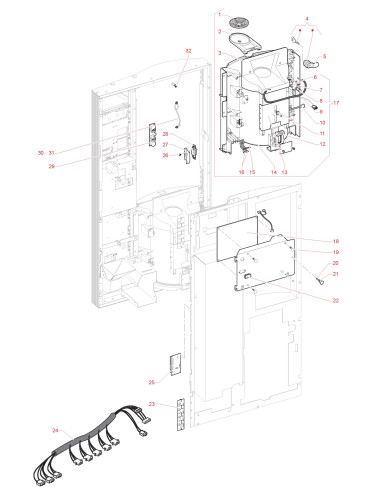 Pièces détachées 7100 Plus Fresh Brew Bean To Cup 230V 50Hz - Porte, côte intérieur - 2 - C0392X00 - Wittenborg 