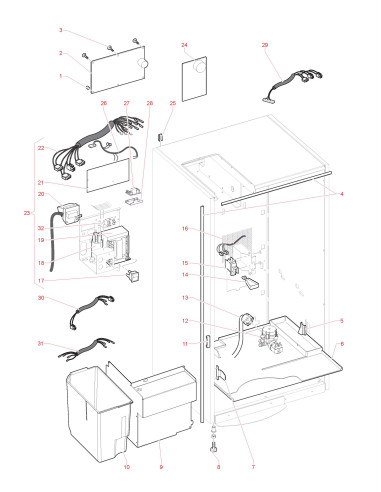 Pièces détachées 7100 Plus Fresh Brew Bean To Cup 230V 50Hz - Meuble et parties électriques - 3 - C0392X00 - Wittenborg 