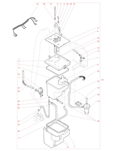 Pièces détachées 7100 Plus Fresh Brew Bean To Cup 230V 50Hz - Circuit hydraulique - 4 - C0392X00 - Wittenborg 