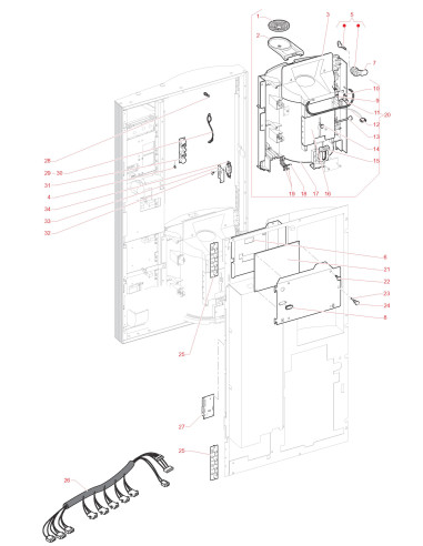 Pièces détachées 7100 Plus Fresh Brew Bean To Cup 230V 50Hz - Porte, côte intérieur - 2 - C0392X01 - Wittenborg 