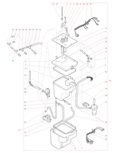 Pièces détachées 7100 Plus Fresh Brew Bean To Cup 230V 50Hz - Circuit hydraulique - 4 - C0392X01 - Wittenborg 