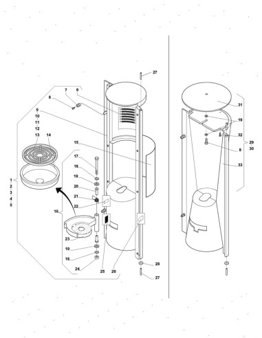 Pièces détachées 55 - Freshbrew - Ensemble porte, gauche - 2 - K011X00 - Wittenborg 