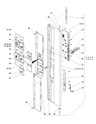 Pièces détachées 55 - Freshbrew - Ensemble porte, droite - 3 - K011X00 - Wittenborg 