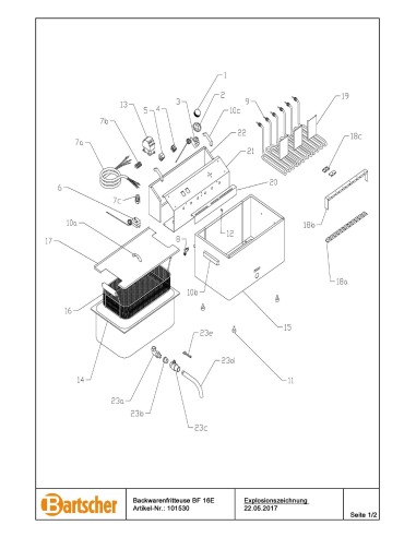 Pièces détachées pour Friteuse beignets BF 16E marque Bartsher 