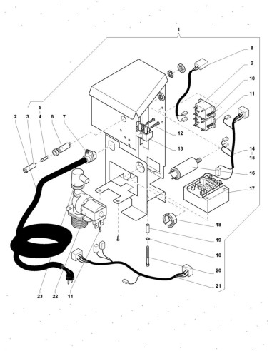 Pièces détachées 55 - Freshbrew - Ensemble alimentation électrique - 6 - K011X00 - Wittenborg 