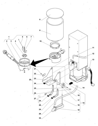 Pièces détachées 55 - Freshbrew - Pièces de unité infuseur - 11 - K011X00 - Wittenborg 