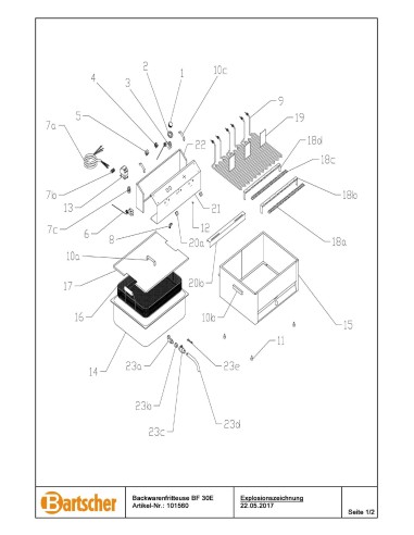 Pièces détachées pour Friteuse beignets BF 30E marque Bartsher 