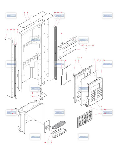 Pièces détachées 95 - 230V 50Hz - Porte, côté extérieur - 1 - K0572X01 - Wittenborg 