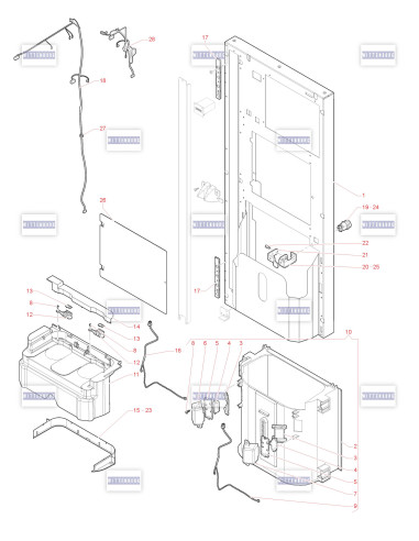 Pièces détachées 95 - 230V 50Hz - Porte, côté intérieur - 2 - K0572X01 - Wittenborg 