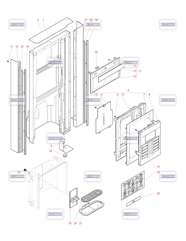 Pièces détachées 95 - 230V 50Hz - Porte, côté extérieur - 1 - K0572X02 - Wittenborg 