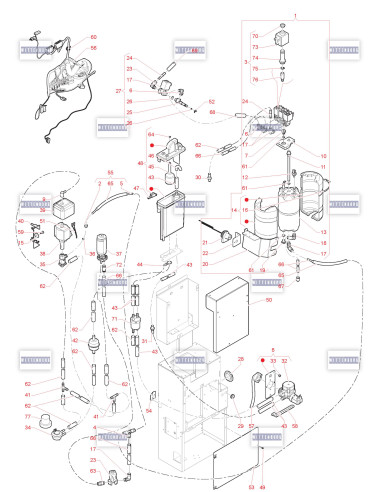 Pièces détachées 95 - 230V 50Hz - Circuit hydraulique (double pompe) - 5 - K0572X02 - Wittenborg 