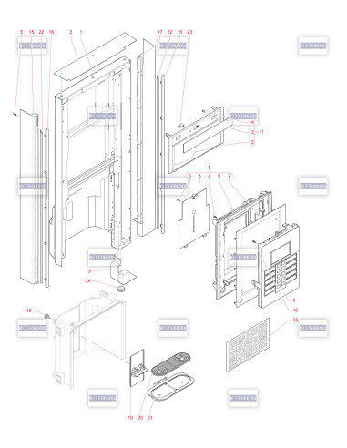 Pièces détachées 95 - 230V 50/60 Hz - Porte, côté extérieur - 1 - K0572X03 - Wittenborg 