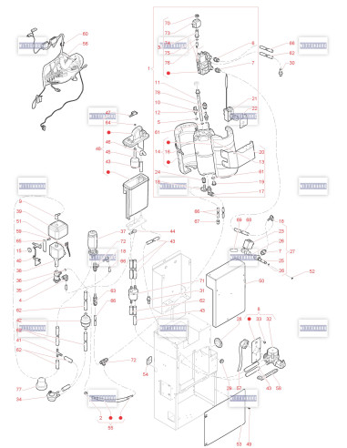 Pièces détachées 95 - 230V 50/60 Hz - Circuit hydraulique (double pompe version Lead Free) - 7 - K0572X03 - Wittenborg 