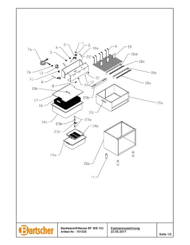 Pièces détachées pour Friteuse à beignets BF 30E OU marque Bartsher 