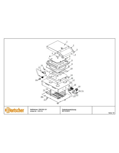 Pièces détachées pour Gaufrier 1BW160-101 marque Bartsher 