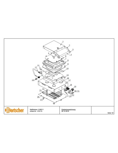 Pièces détachées pour Gaufrier 1HW211 marque Bartsher 