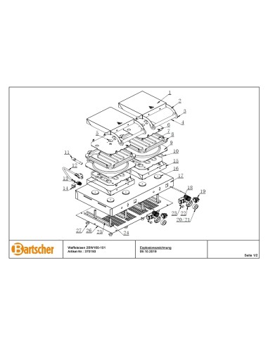 Pièces détachées pour Gaufrier 2BW160-101 marque Bartsher 