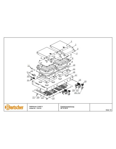 Pièces détachées pour Gaufrier 2HW211 marque Bartsher 