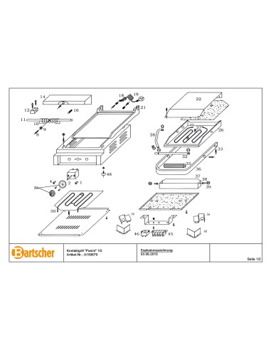 Pièces détachées pour Grill contact "Panini" 1G marque Bartsher 